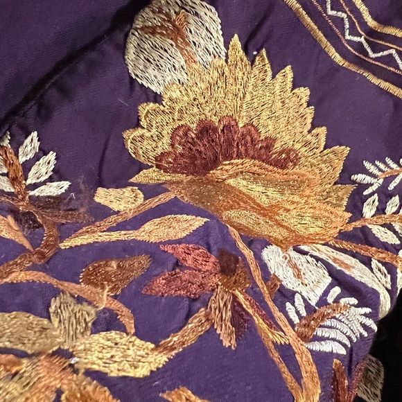 Free people Fleur Du Jour Embroidered Purple Mini Boho Cotton Dress XS - Picture 5 of 12